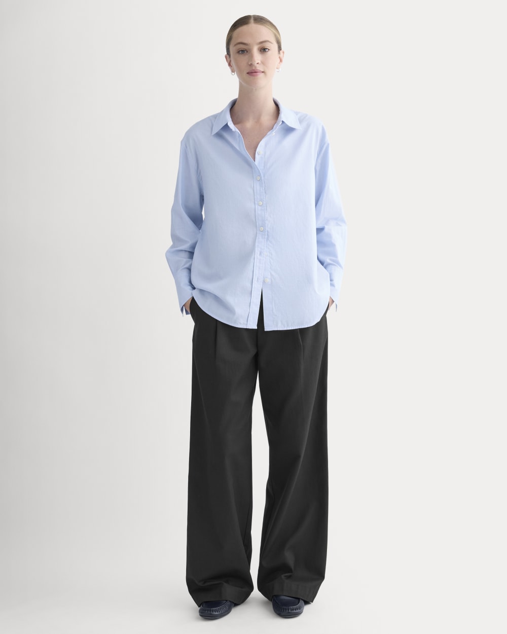Everyday Shirt in Silky Cotton | Light Blue - Image 3
