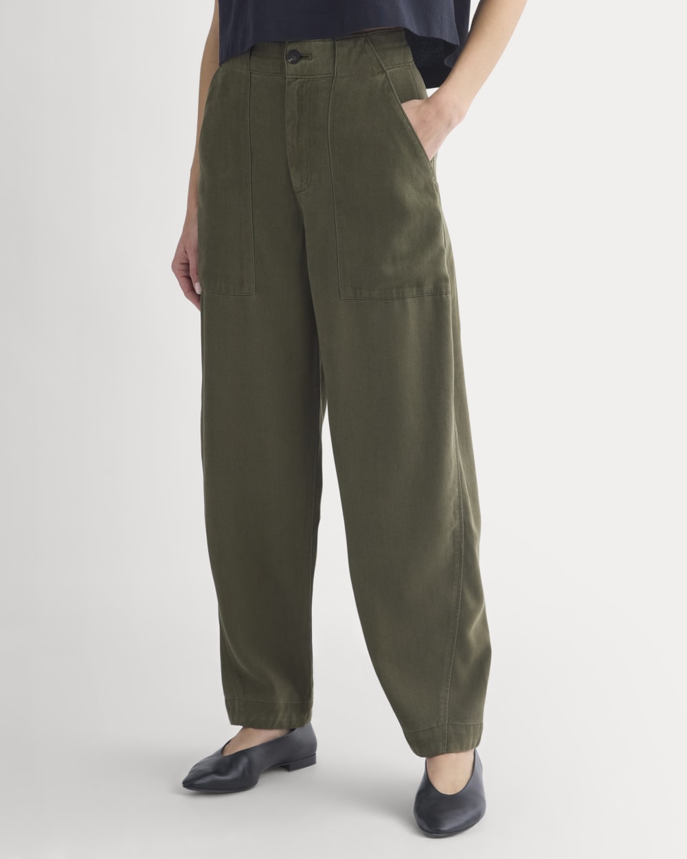 Patch Pocket Ballon Pant in Buttersoft | Olive Night - Image 4