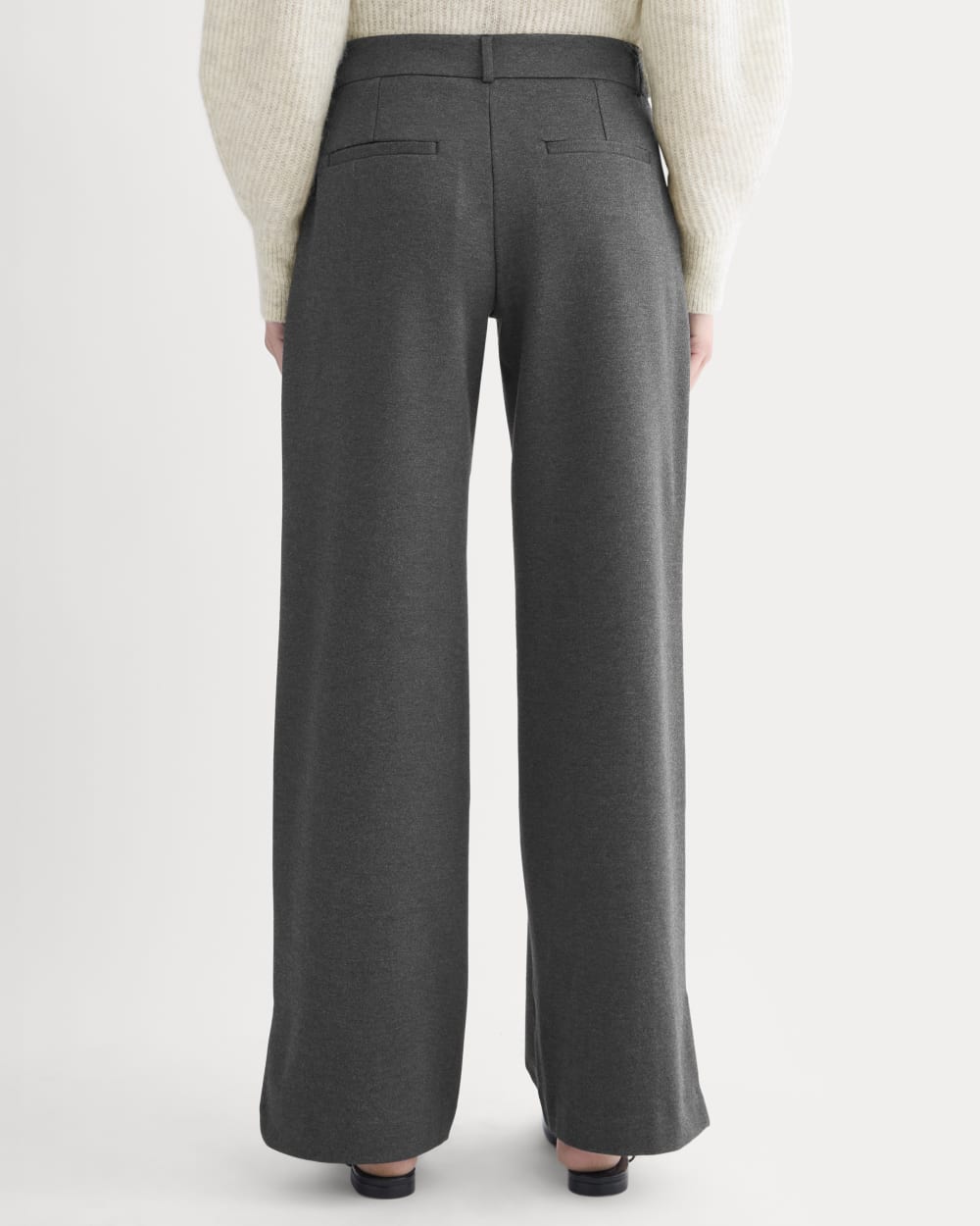 Ponte Wide-Leg Trouser | Heathered Soot - Image 5