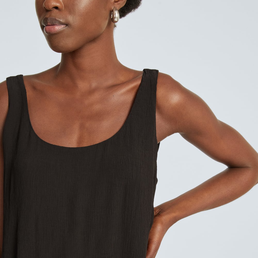 The Naia™ Ripple Tank Dress | Black - Image 4