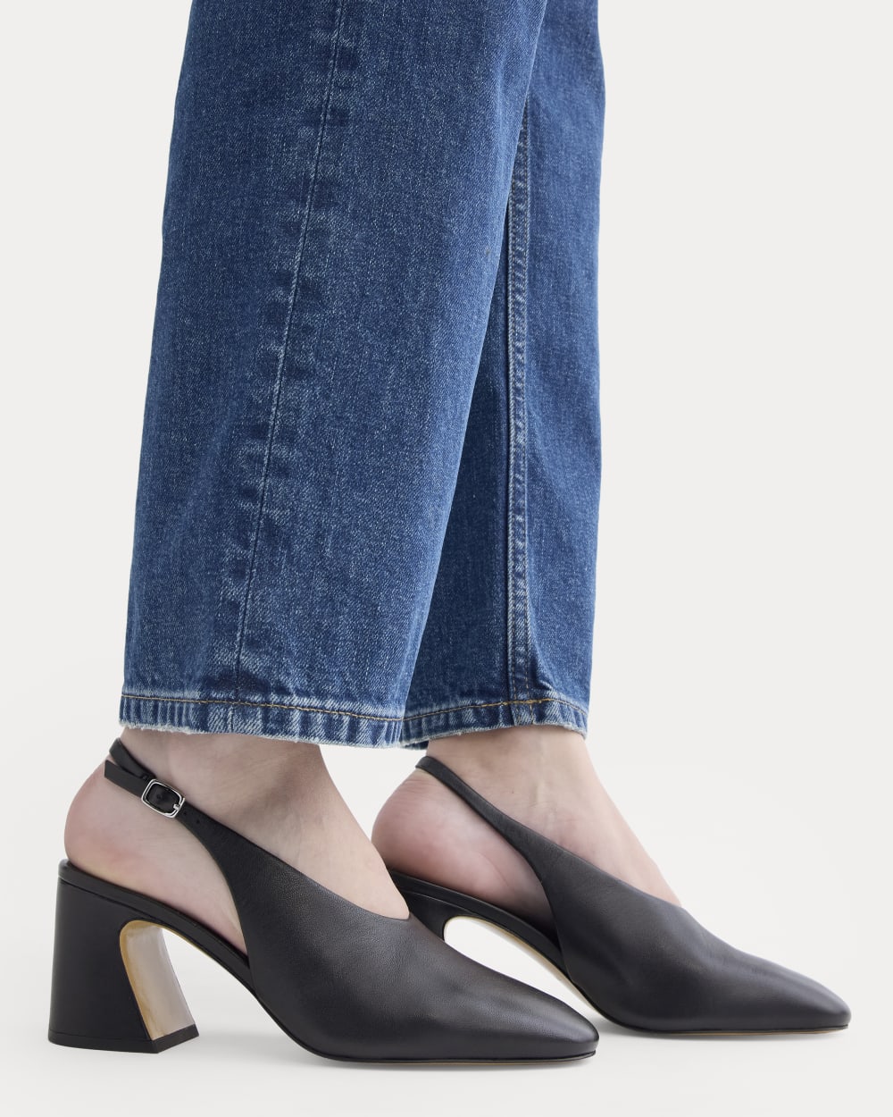 Curved Slingback Heel | Black - Image 4