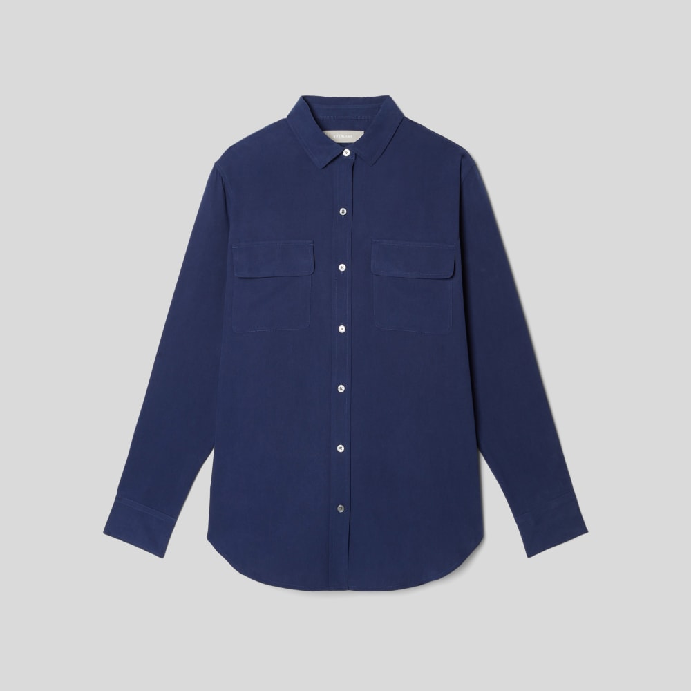 The Washable Silk Relaxed Shirt | Ocean Cavern - Image 2