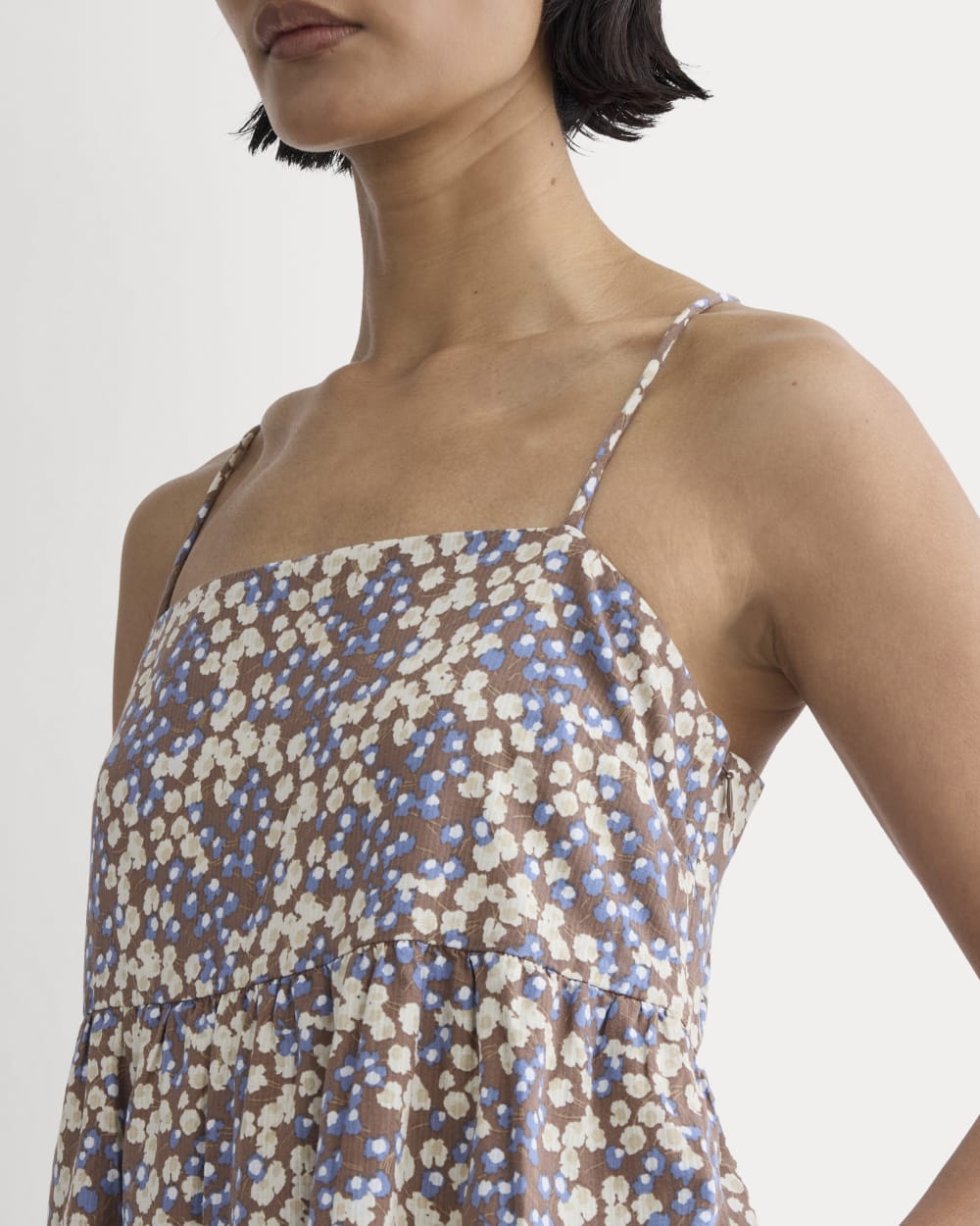 The Gauze Tiered Dress | Mocha Floral - Image 3