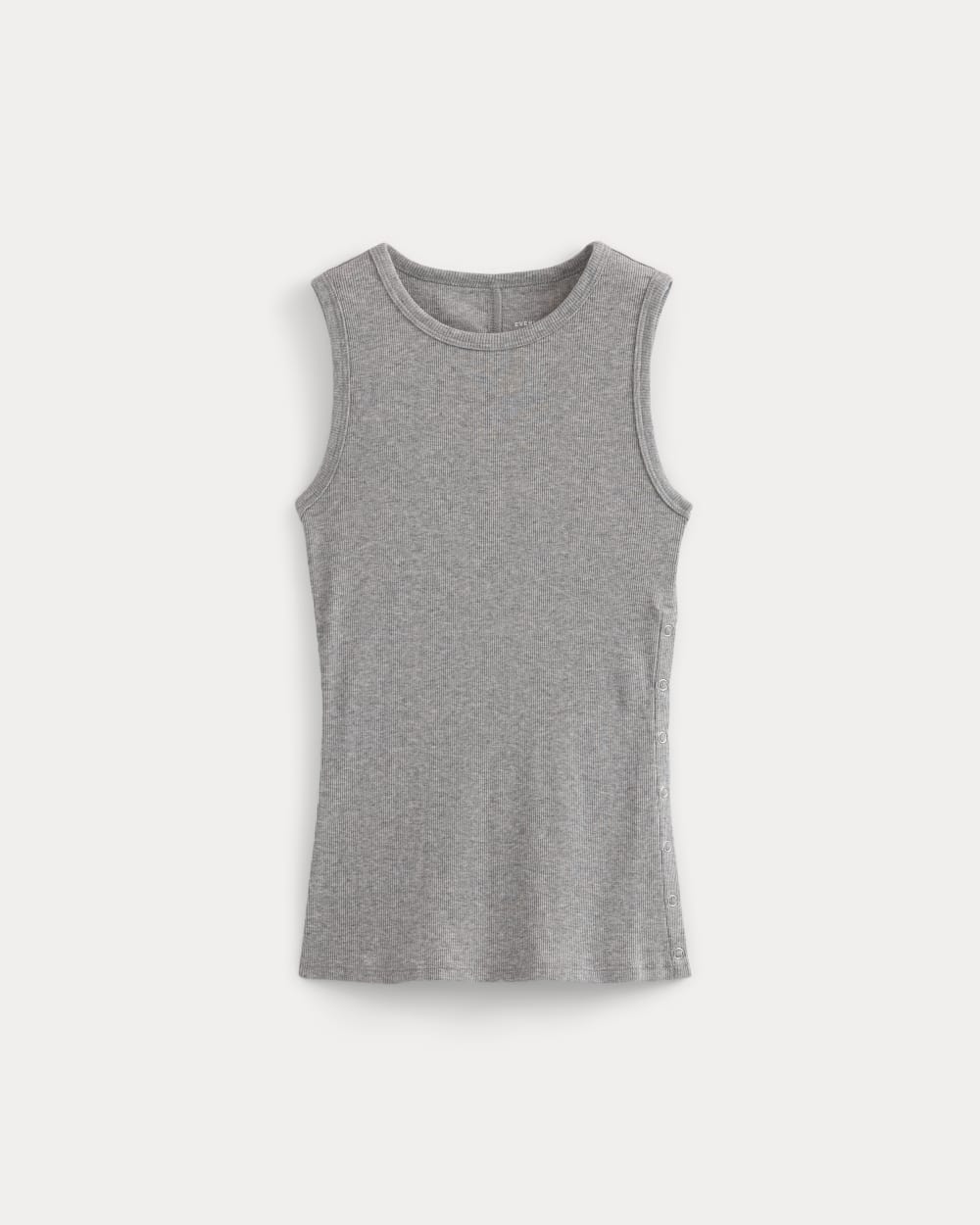 Luxe Rib Side Snap Tank | Heathered Light Grey - Image 2