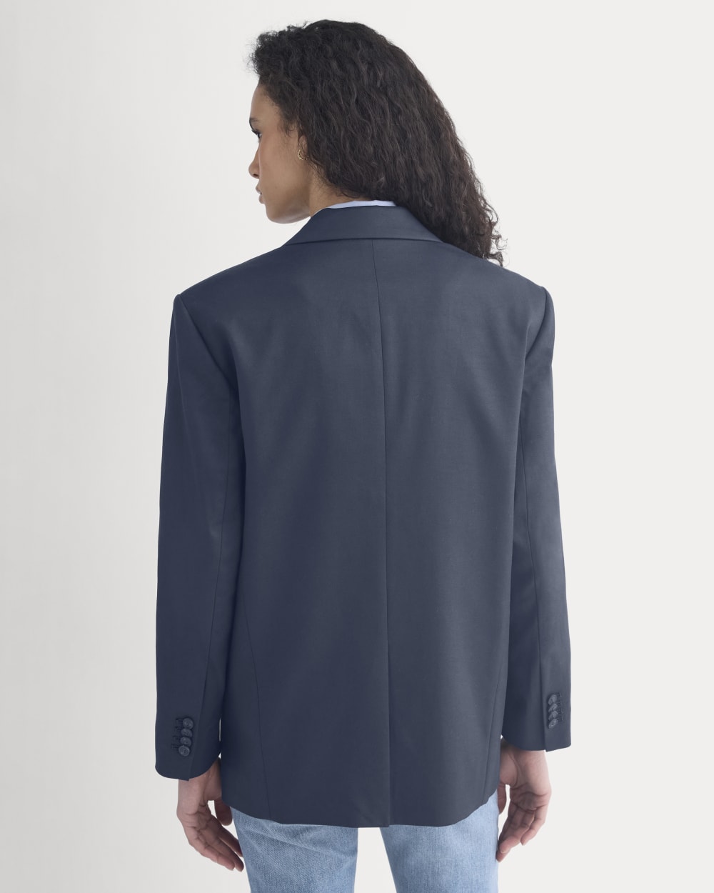 Tailored Drape Blazer | Navy - Image 6