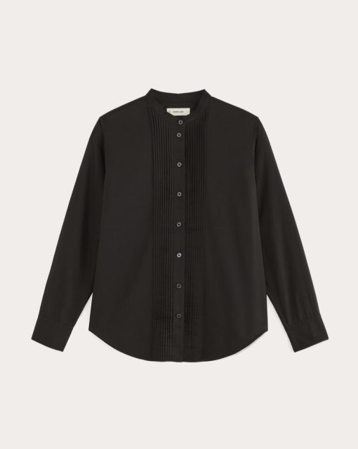 Alternative view of The Tuxedo Shirt in Silky Cotton | Black