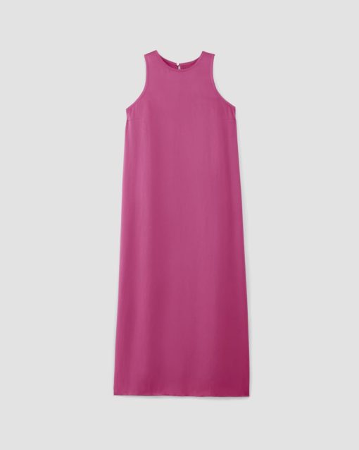 Alternative view of The Satin Racerback Slip Dress | Fuchsia Pink