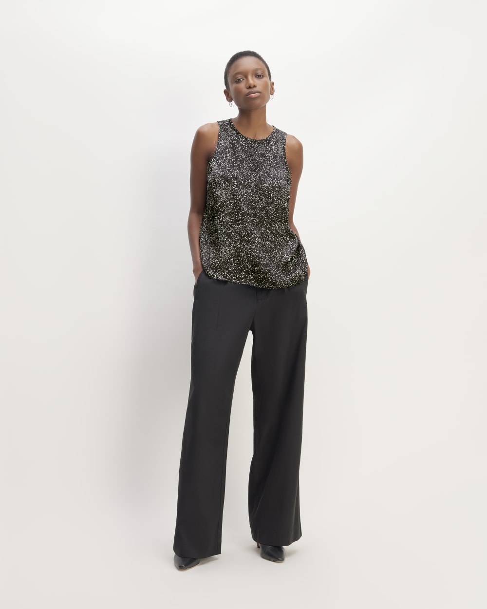 The Satin Racerback Top | Black Moonsplatter - Image 3