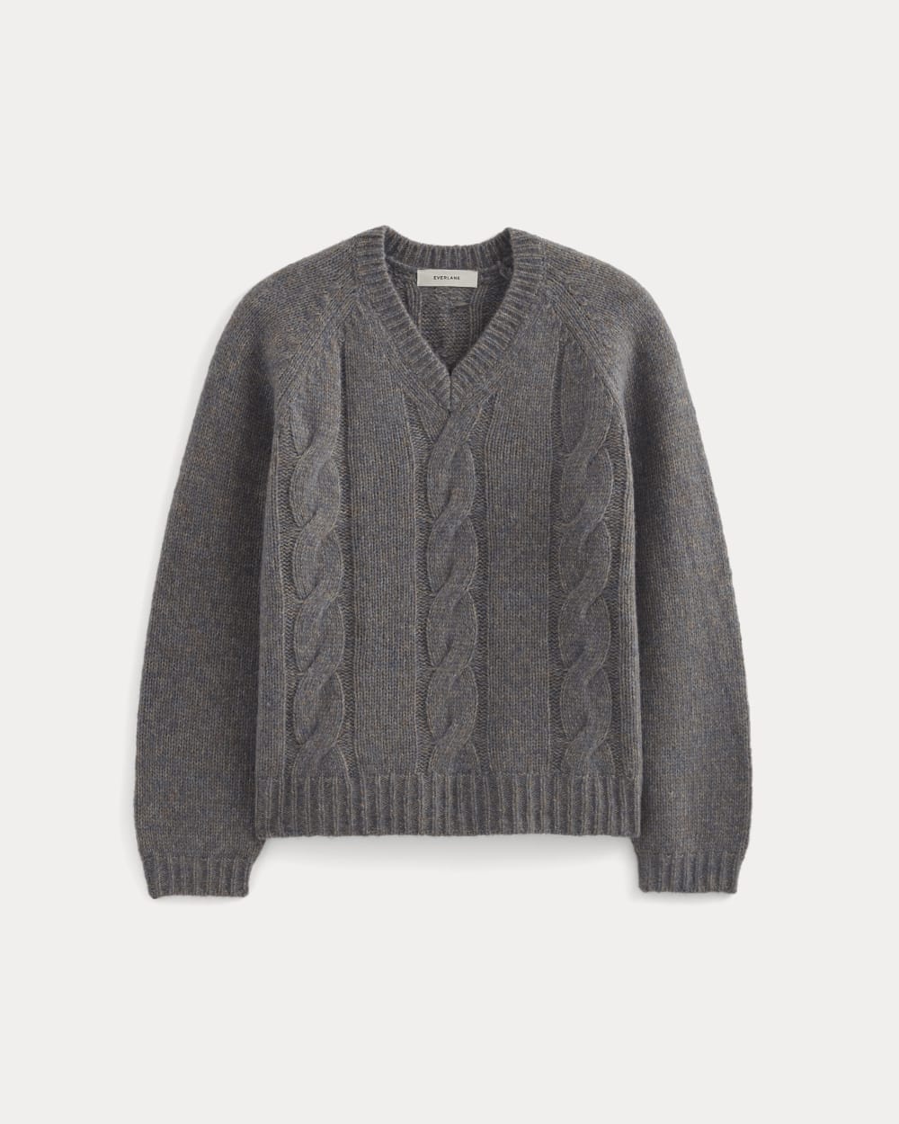 Cloud Cable V-Neck Sweater | Blue Multi Twist - Image 2