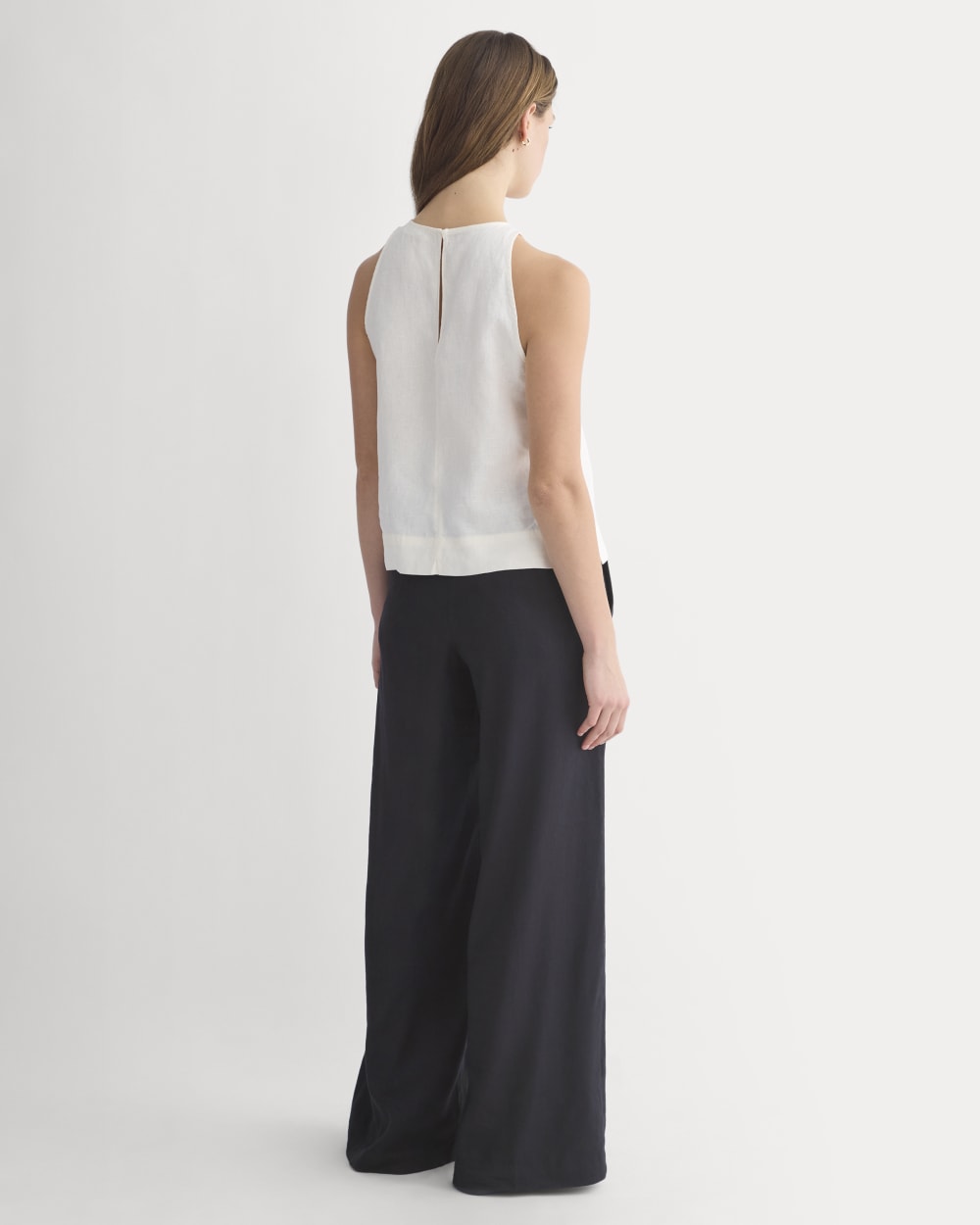 The Linen High-Neck Tank | Bone - Image 4