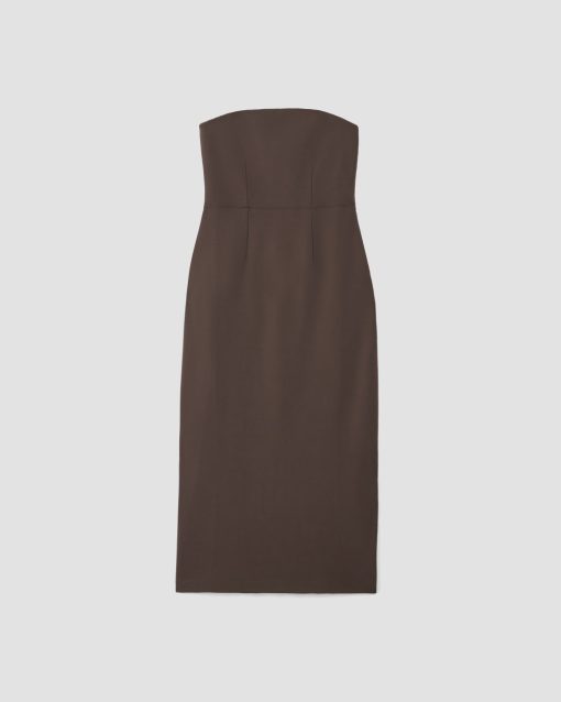 Alternative view of The Dream Strapless Dress | Earth Brown