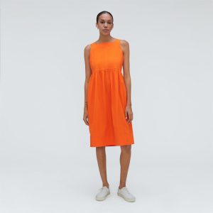 Alternative view of The Seersucker Midi Dress | Bright Orange
