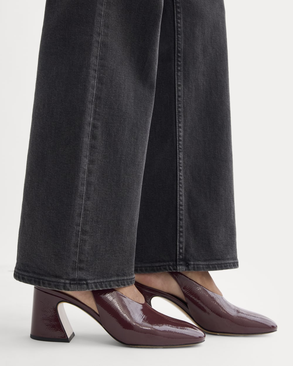 Curved Slingback Heel | Burgundy - Image 2