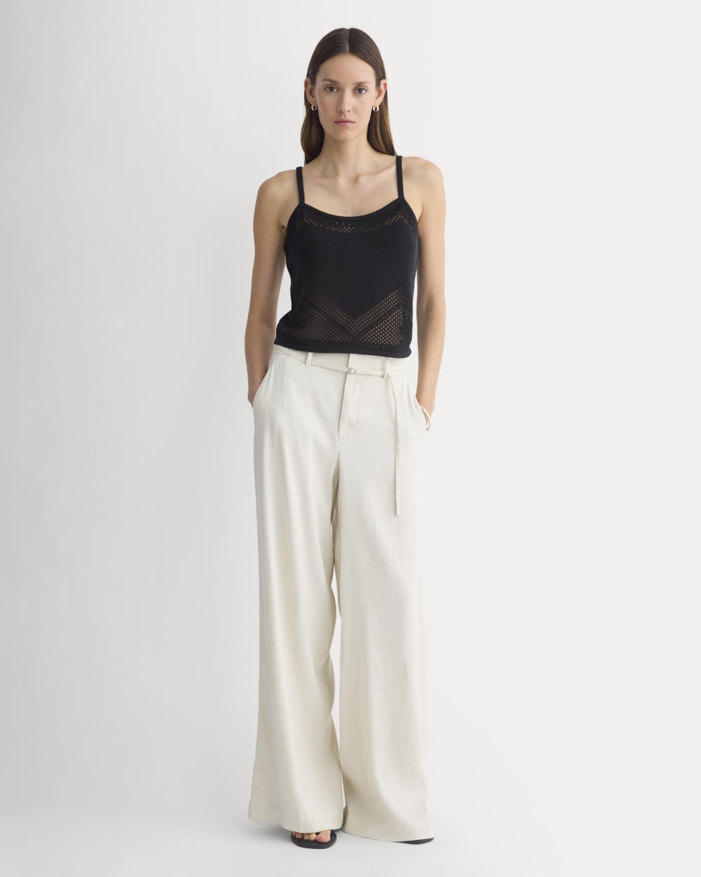 Lace-Knit Cami | Black - Image 3