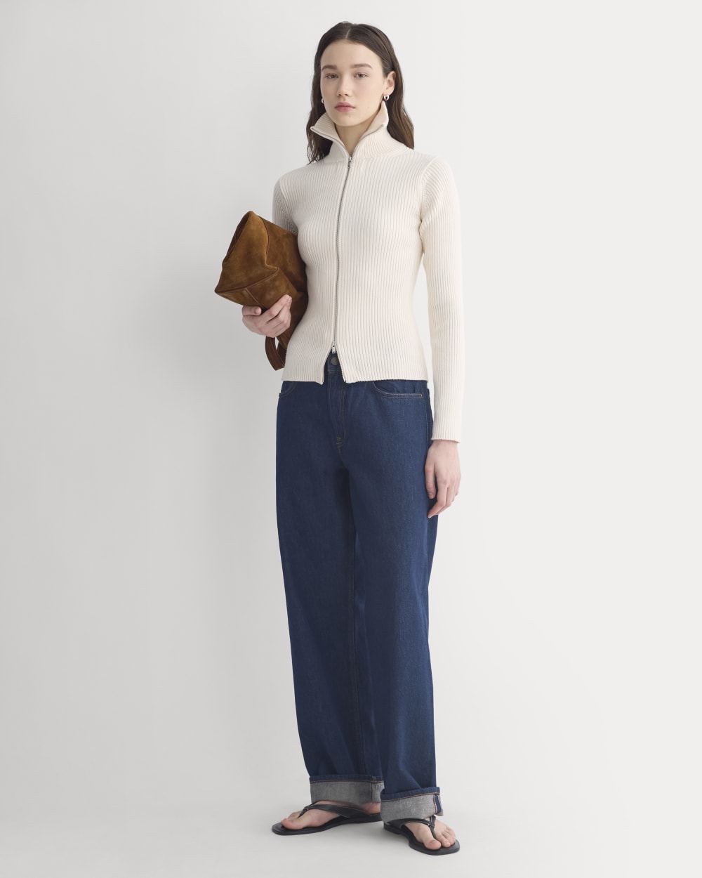 Full-Zip Ribbed Jacket in Everyday Cotton | Canvas - Image 3