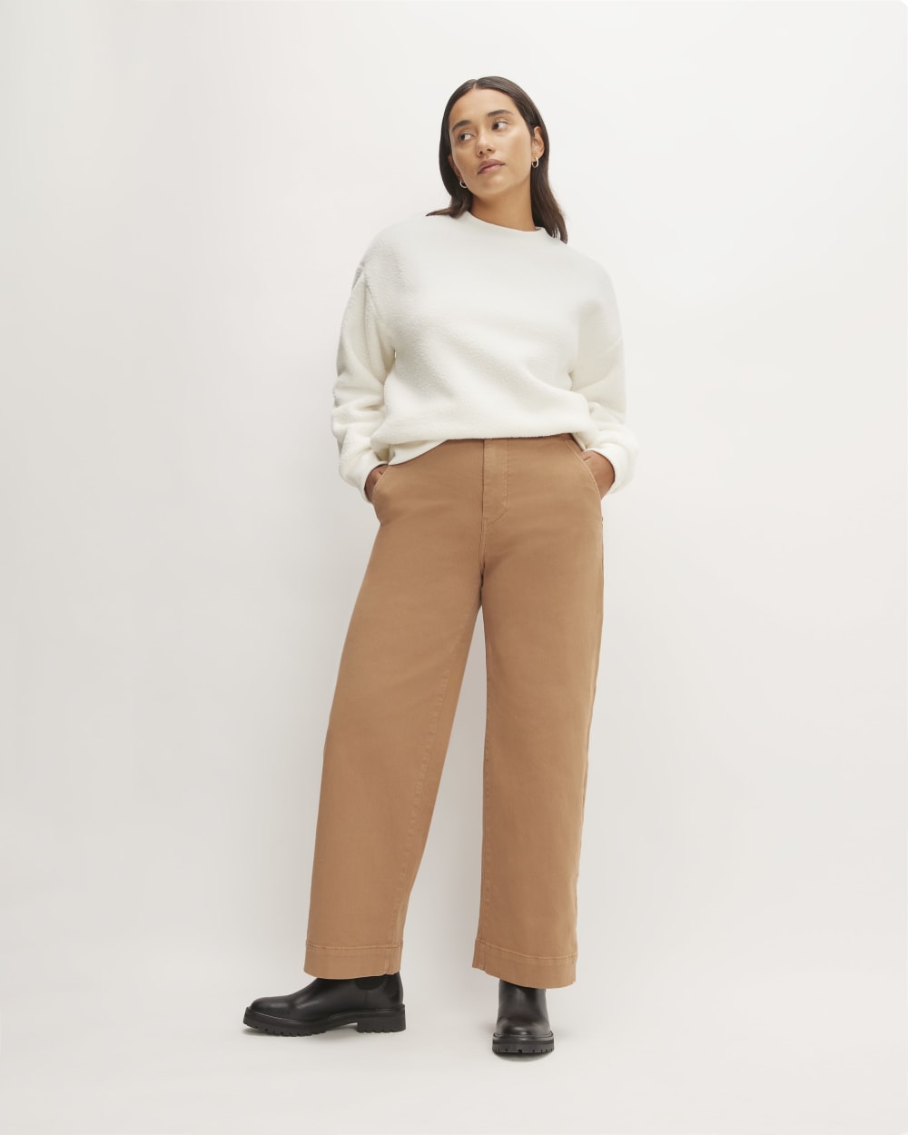 The ReNew Fleece Oversized Crew | Bone - Image 3