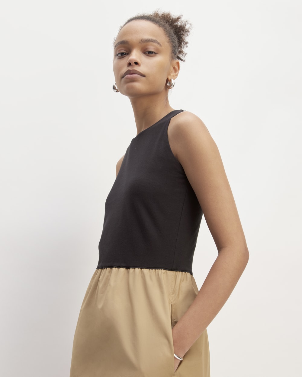 The Supima® High-Neck Riviera Dress | Black / Tiger's Eye - Image 3
