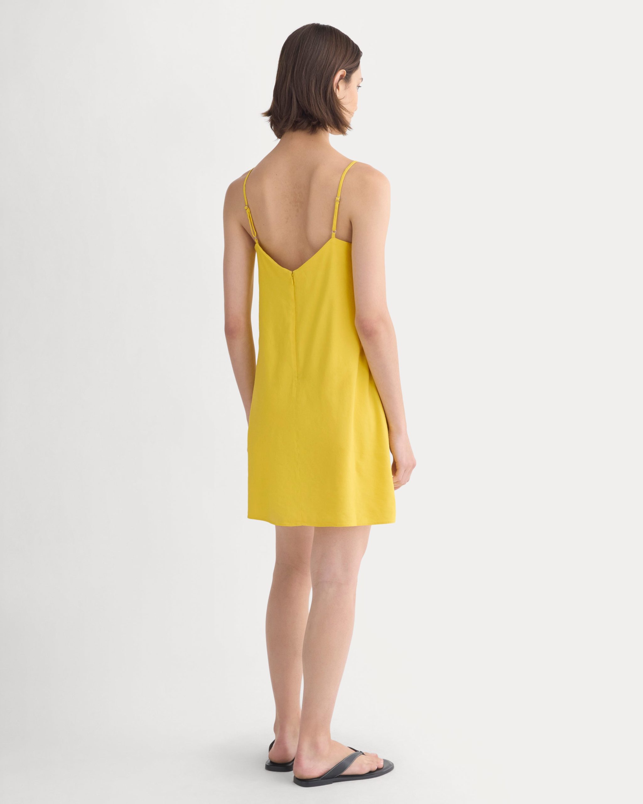 Mini Shift Dress in Stretch Linen | Passion Fruit - Image 6