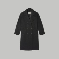 Alternative view of The Italian ReWool® Long Peacoat | Heathered Black