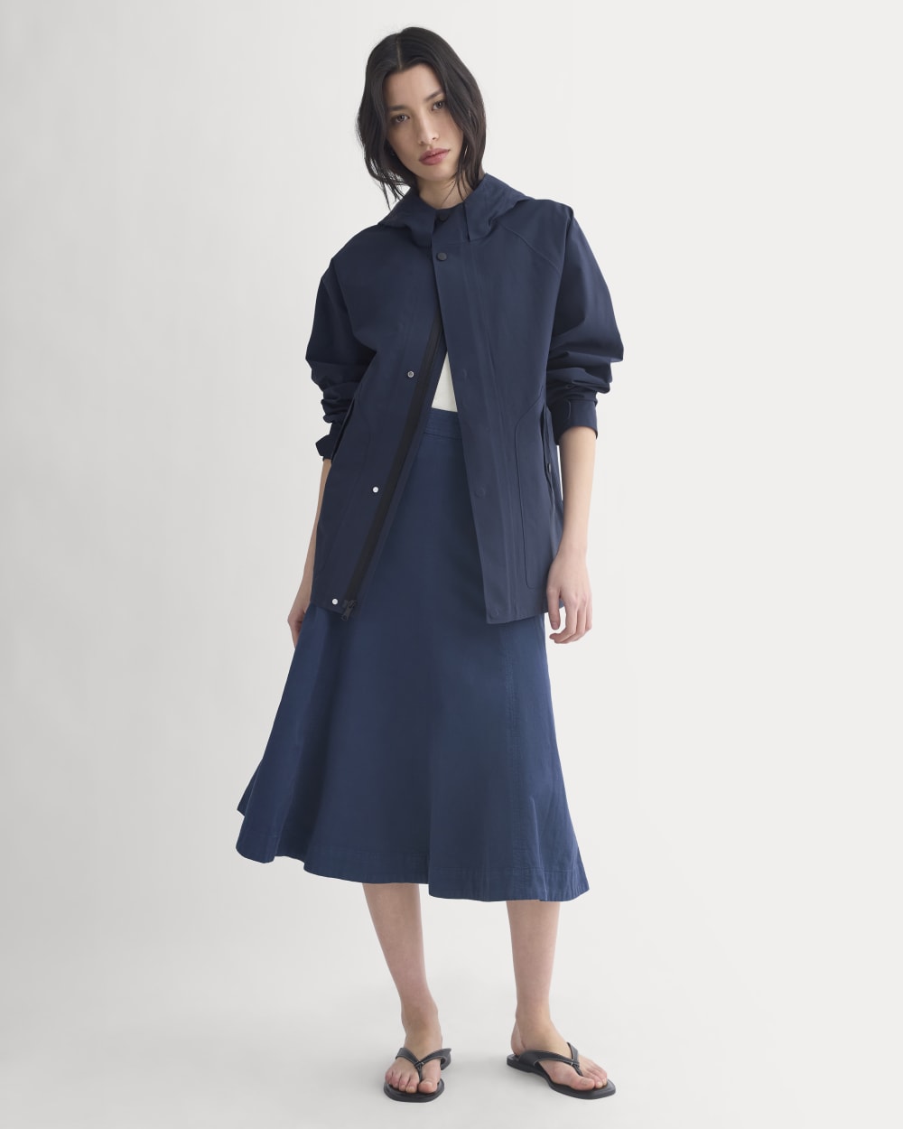 Seamed Midi Skirt | Navy - Image 3