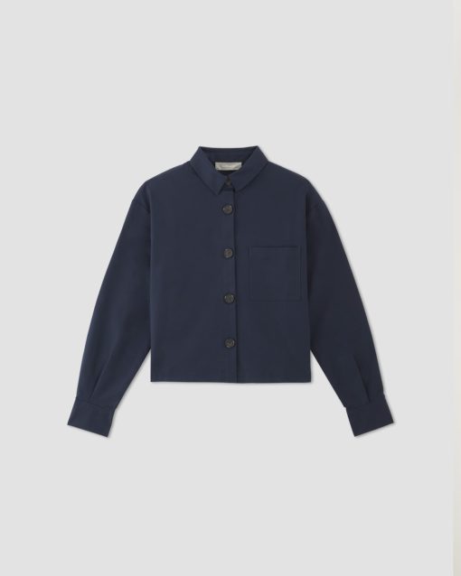 Alternative view of The Structured Cotton Cropped Shirt | Navy