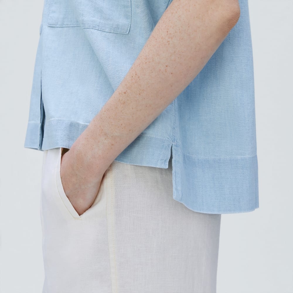 The ReChambray Box Shirt | Icy Blue - Image 4