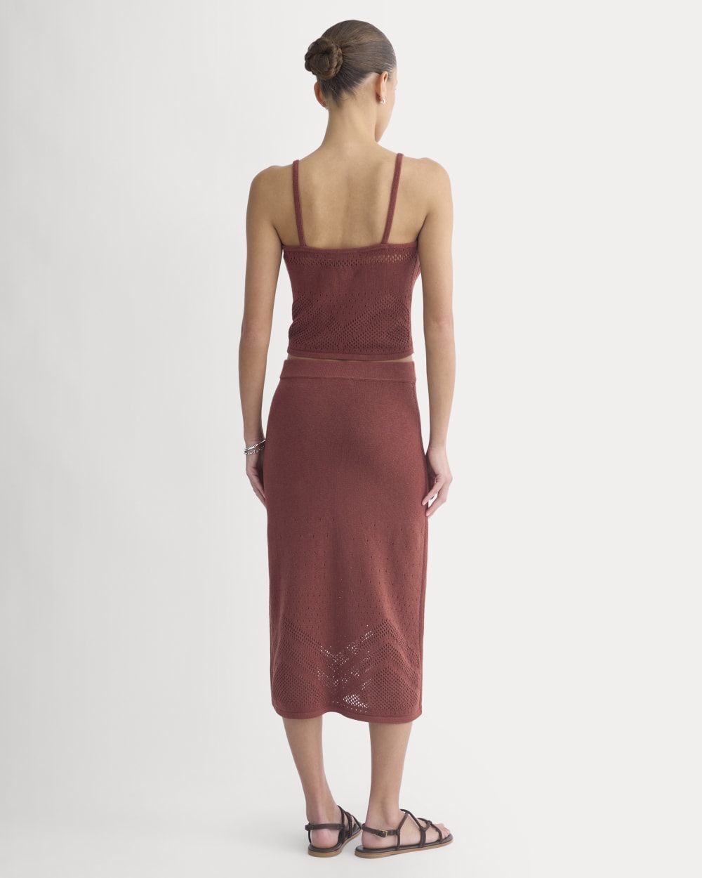 Lace-Knit Maxi Skirt | Henna Red - Image 5