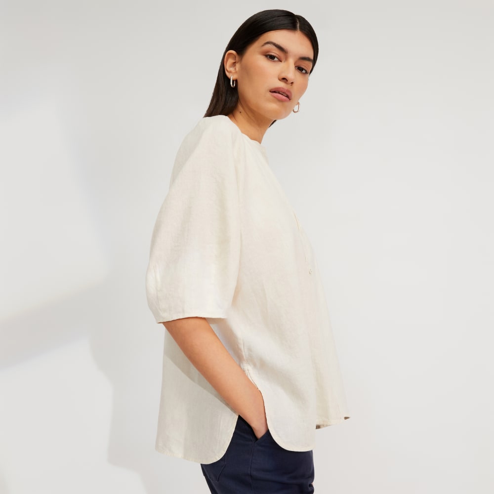 The Linen Puff Sleeve Shirt | Canvas - Image 5