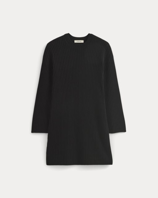 Alternative view of Cashmere Long-Sleeve Mini Dress | Black