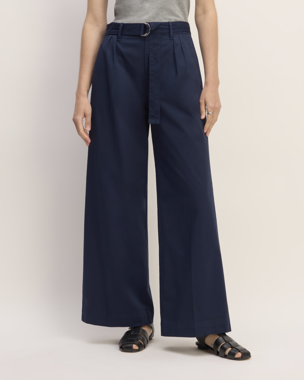 The Pleated Wide-Leg Chino | Navy - Image 3