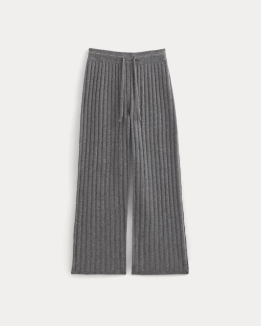 Alternative view of Straight-Leg Pant in Wool Cashmere | Heather Charcoal