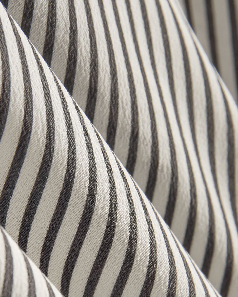 The Boxy Shirt in Washable Silk | Black Micro Stripe - Image 6