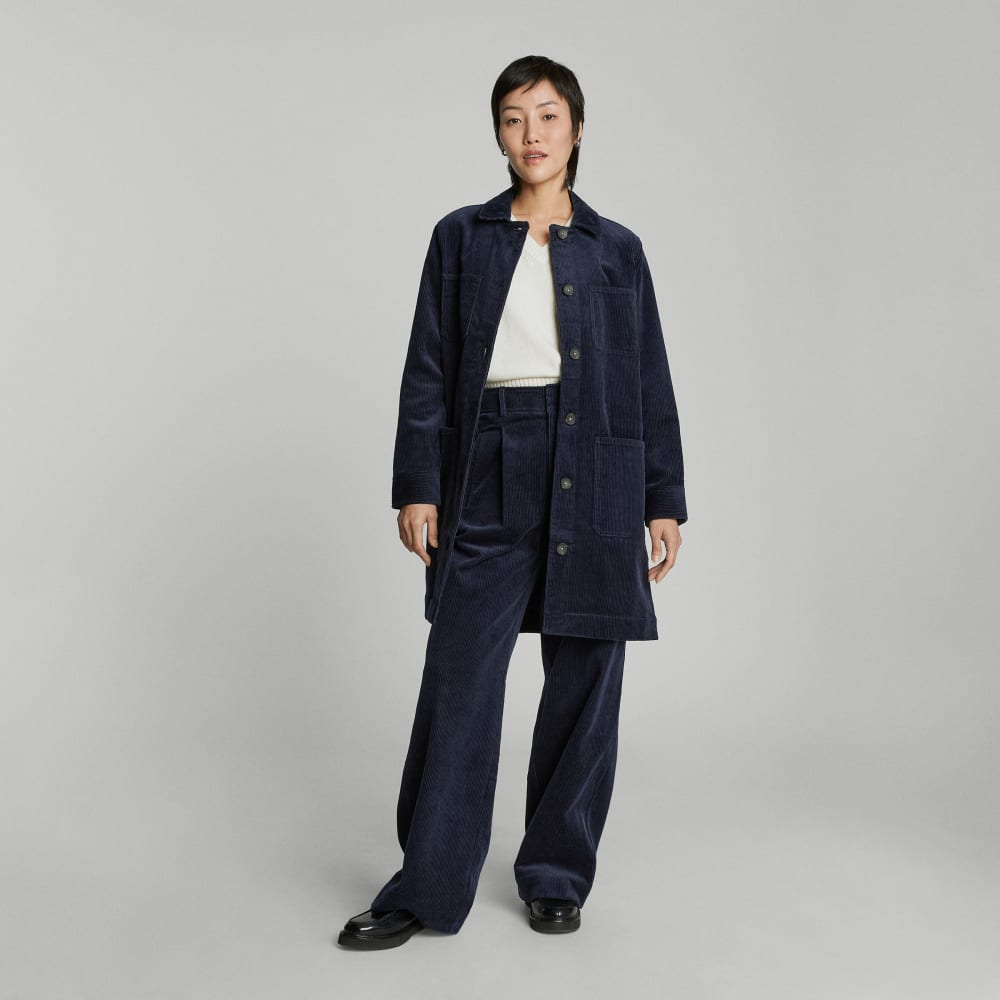 The Corduroy Long Shirt Jacket | Deep Navy - Image 5