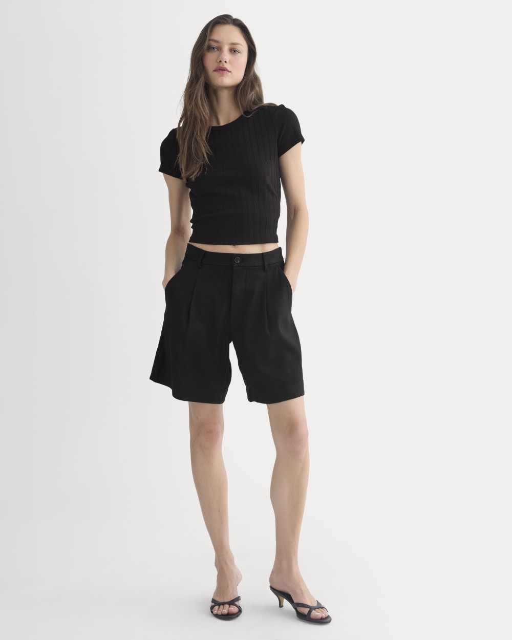 Cropped Crew in Pointelle | Black - Image 4