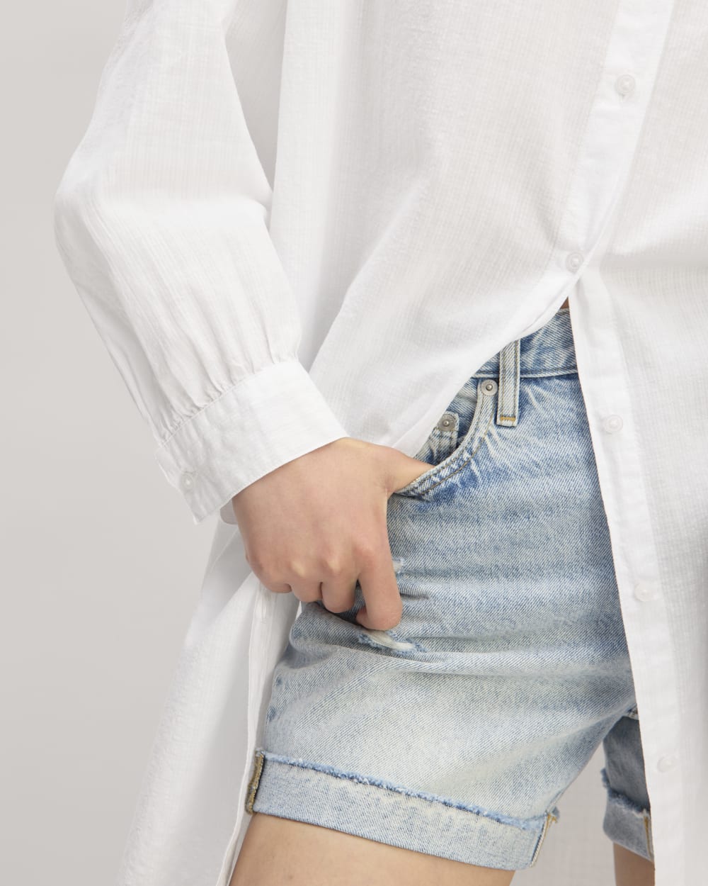 The Gauze Oversized Shirt | White - Image 5