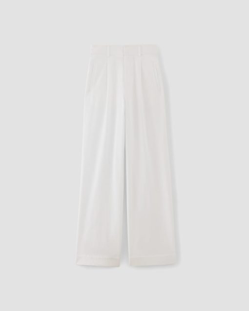 Alternative view of The Draper Pleated Pant in Buttersmooth | White | 30 Inseam