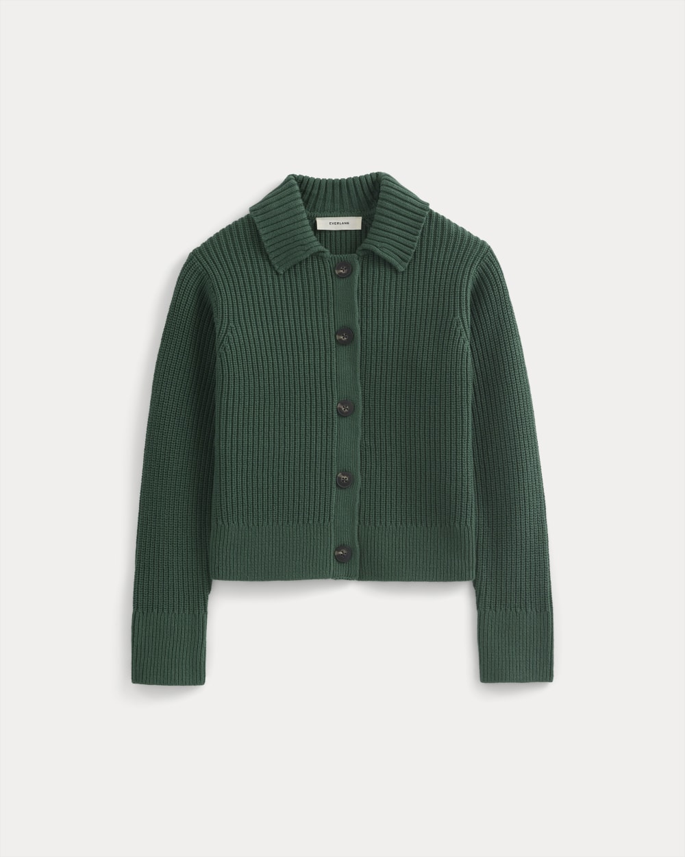 Shrunken Cardigan in Everyday Cotton | Hunter Green - Image 2
