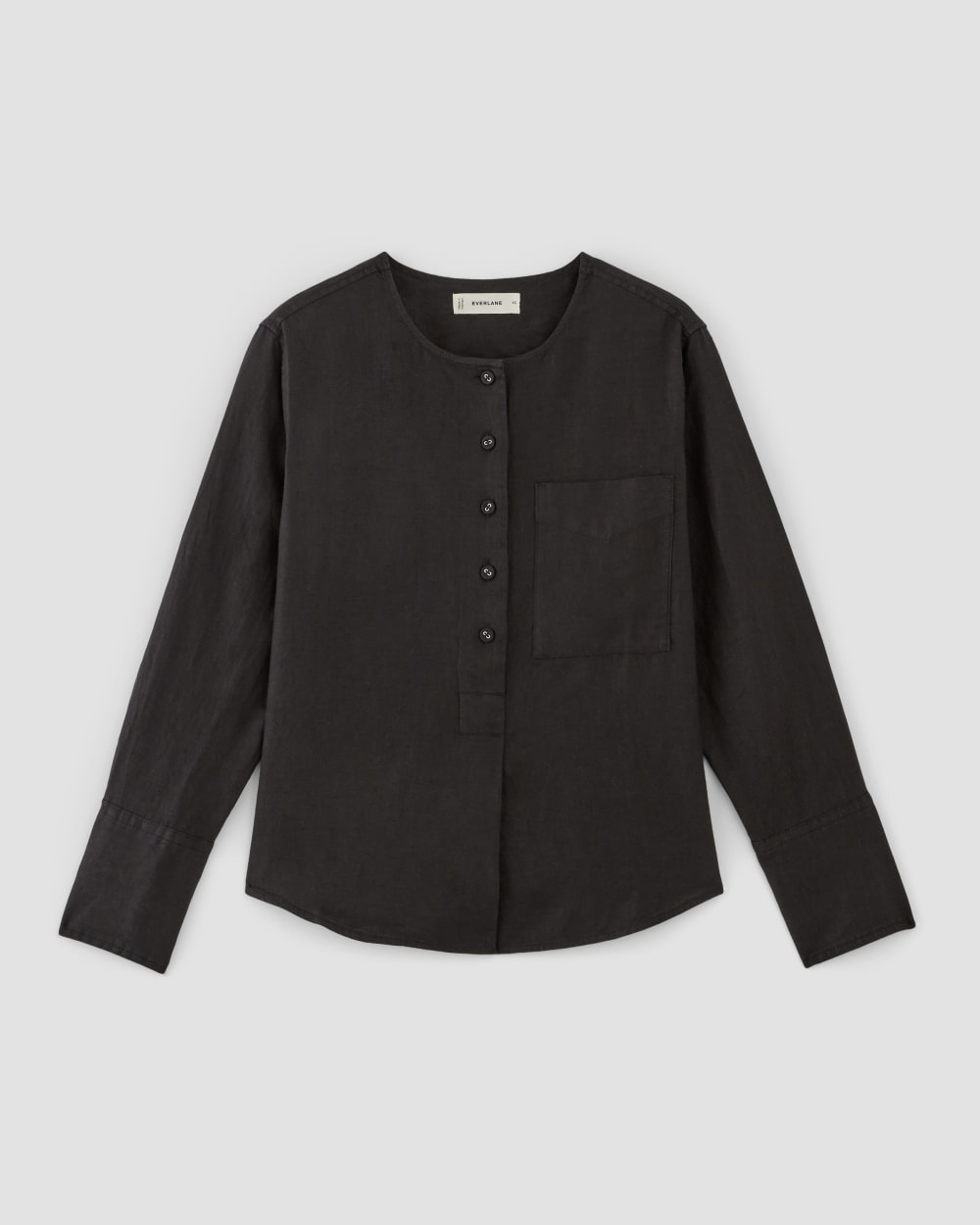 The Popover Shirt in Linen | Black - Image 2