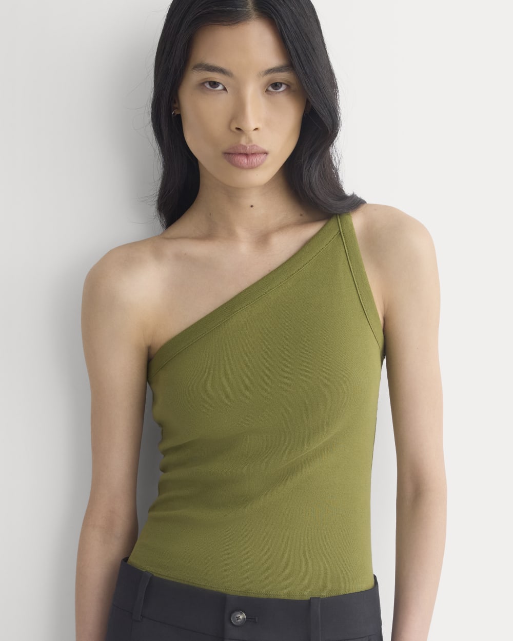 RetroSoft Cotton One-Shoulder Tank | Mayfly