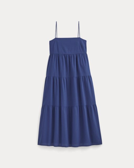 Alternative view of The Gauze Tiered Dress | Mazarine Blue