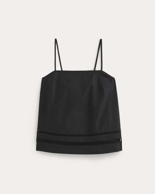 Alternative view of The Lace Trim Tank | Black