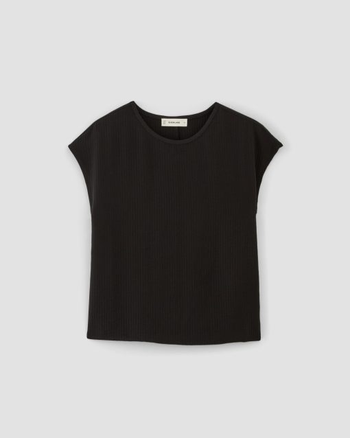 Alternative view of The Mini Jacquard Stripe Top | Black