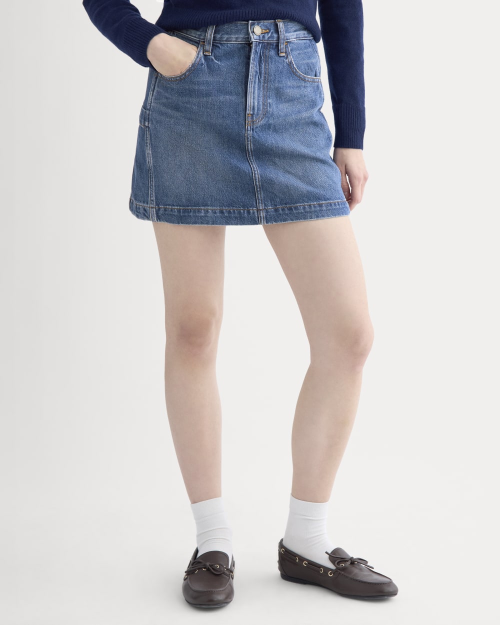 Denim Utility Mini Skirt | Dark Indigo - Image 4