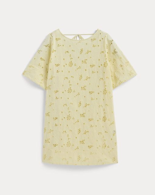 Alternative view of The Eyelet Mini Shift Dress | Light Yellow