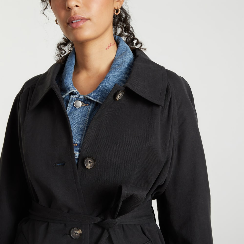 The Gathered Drape Trench | Black - Image 3