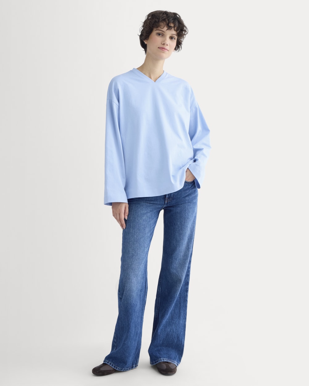 Retro V-Neck Jersey | Open Air Blue - Image 3