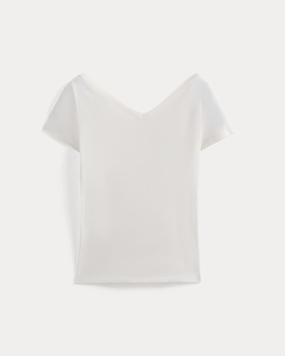 Tissue Short-Sleeve V-Neck Top | Bone - Image 2