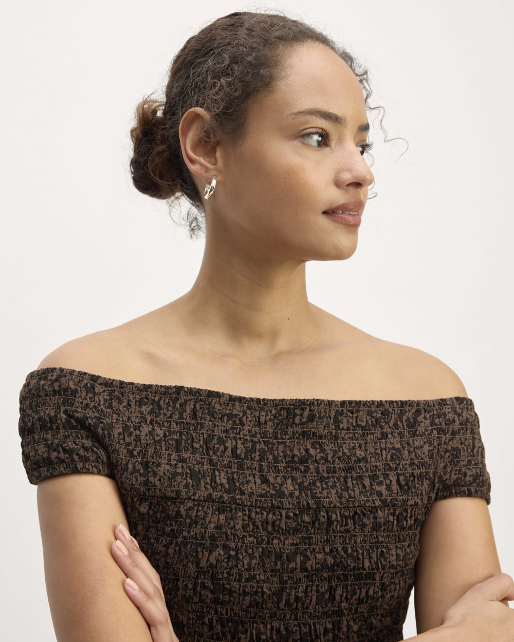 The Gauze Smock Top | Black / Cocoa Small Floral - Image 4