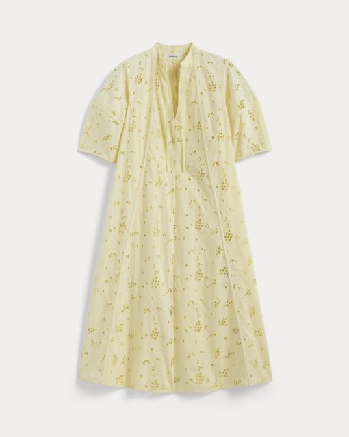 Alternative view of The Eyelet Midi Dress | Light Yellow
