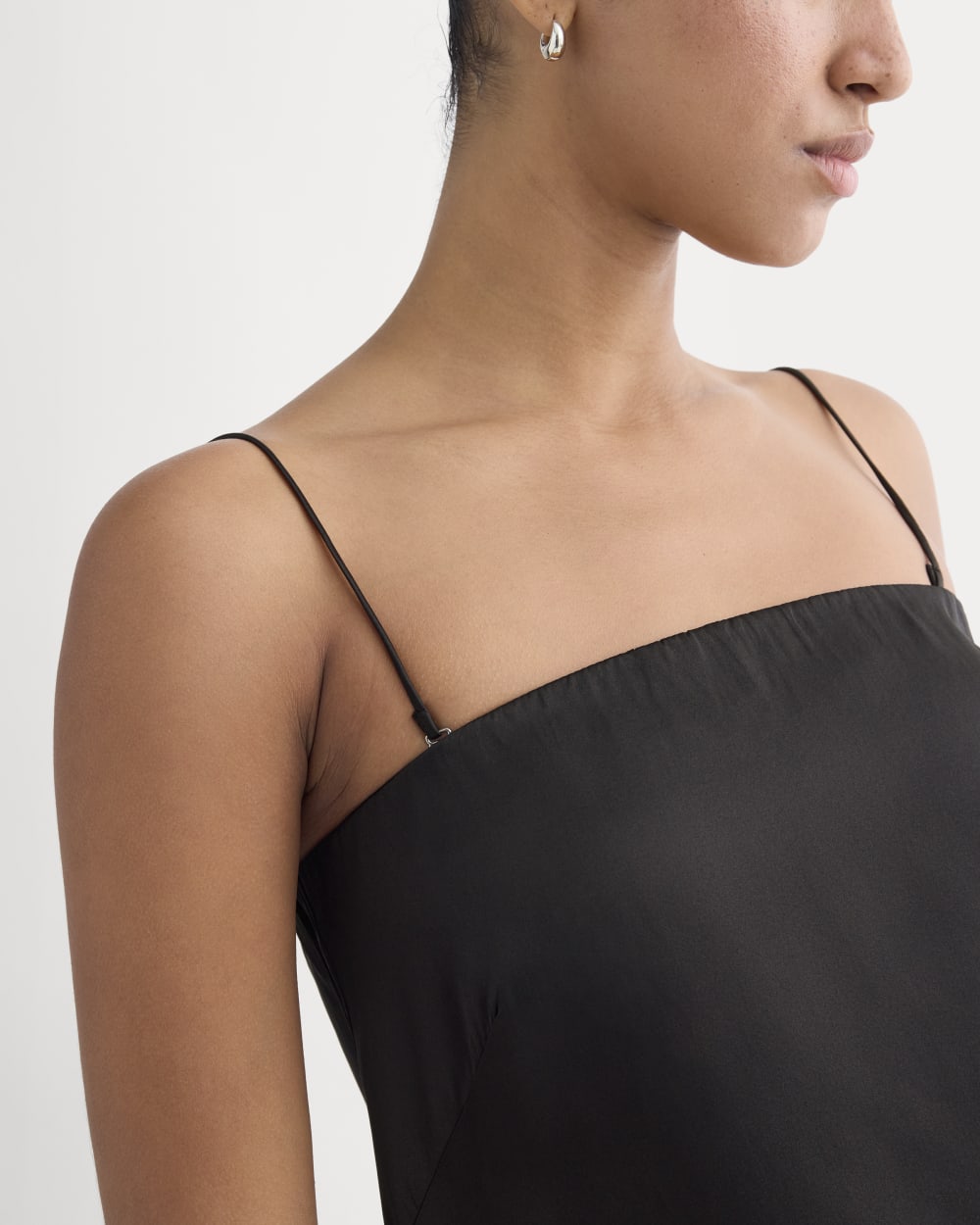 Thin Strap Cami in Silk Charmeuse | Black - Image 4
